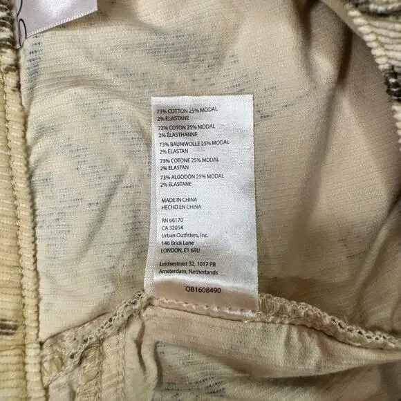 Pilcro Anthropologie Wanderer Mid-Rise Corduroy Pants Beige Floral Women’s 30 - Picture 16 of 16